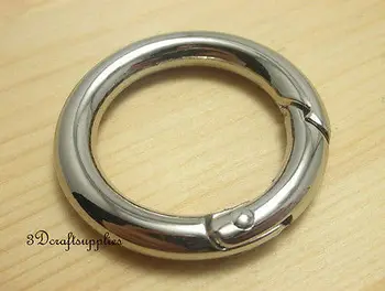 

Spring Gate Ring Snap Clip Trigger alloying metal nickel 1 inch 2 pcs J33