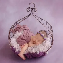 Best Offers New Newborn photography props wrought iron basket newborn Unisex boy girl baby photography Shooting props (only the Basket )