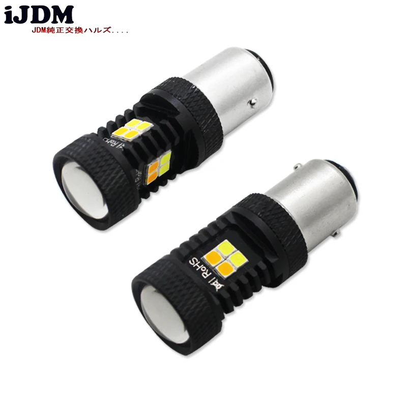 IJDM 1157 LED Сверхъяркие 3030 чипсет белый/желтый BA15s S25 светодиодные лампы с проектором