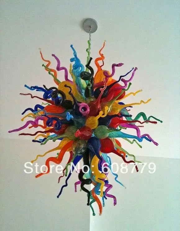 

Elegant Colorful Hand Blown Glass Chandelier For The Kitchen