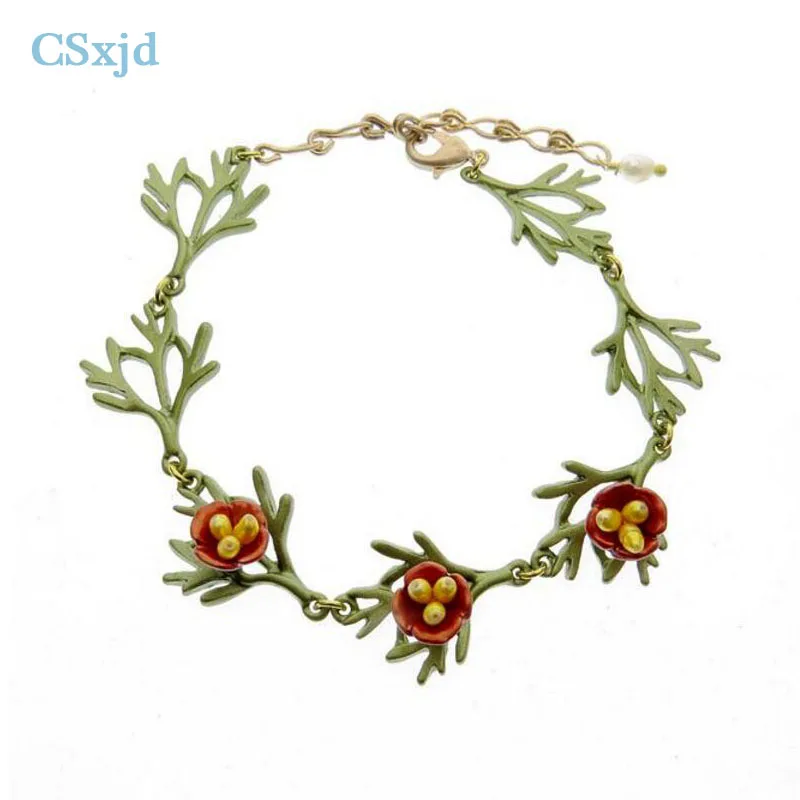 

CSxjd Fashion Bracelet jewelry Natural pearl poppy flowers Retro Bracelet Women's wedding accessories