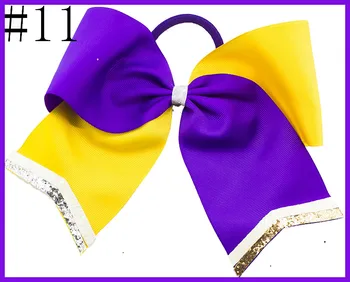

free shipping 30pcs glitter cheer hair bows Cheerleading Bow With Glitter Tails