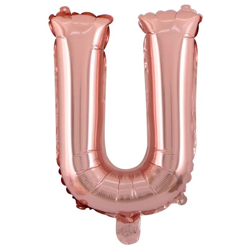 1 шт. розовое золото 16 дюймов A-Z воздушные шары с буквой с днем рождения Свадебные украшения детский подарок гелиевый воздух воздушный шар поставки - Цвет: U