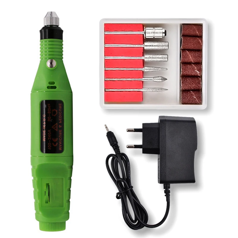 1-Set-Electric-Nail-Drill-Machine-Nail-Pen-Shape-Pedicure-File-Polishing-6-Drilling-Bits-Manicure