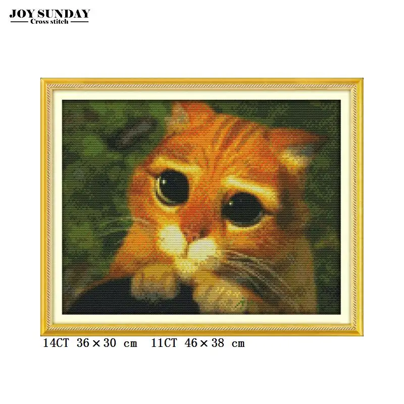 Cross stitch-D351 Милый Кот сделай сам ручная вышивка крестиком Кот Набор 14CT 11CT DMC Счетный напечатанный Аида канва Набор для вышивания набор для рукоделия - Цвет: Cross stitch-D351