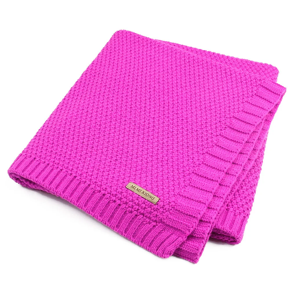 Детское одеяло вязаное изделие пеленать новорожденного Обёрточная бумага Одеяло s Высокое QualityToddler Младенческая постельные принадлежности Стёганое одеяло для кровати диван корзина коляски Одеяло - Цвет: pink