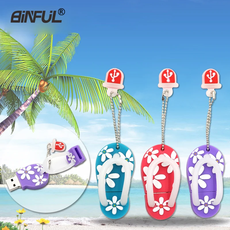 Мода Catoon USB флэш-накопитель 16 ГБ 32 4 8 тапочки Флеш накопитель 64 обувь памяти флешки
