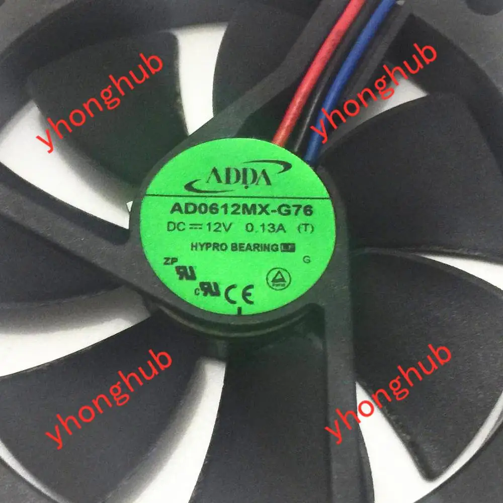 ADDA AD0612MX-G76 Сервер охлаждающий вентилятор DC 12V 0.13A 60x60x10 мм 3 провода