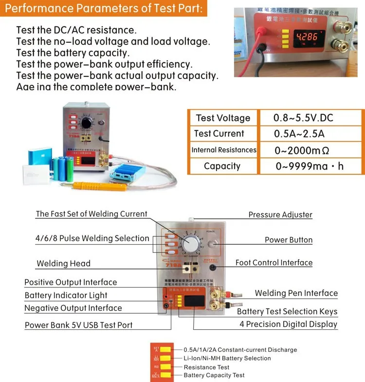 SUNKKO 719A банк батарея в сборе точность 18650 батарея точечный сварщик цифровой тестер батареи многофункциональная рабочая станция 220 В