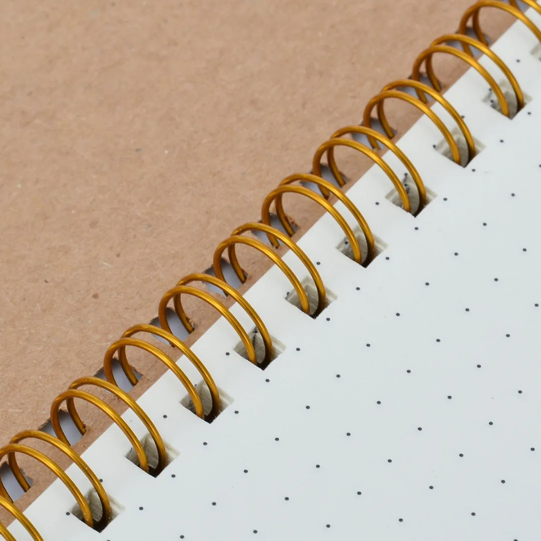A5 Medium Dotted Grid Spiral Notebook Journal Cardboard Cover 100 Pages Durable Notepad for Diary Planning Activities Signing