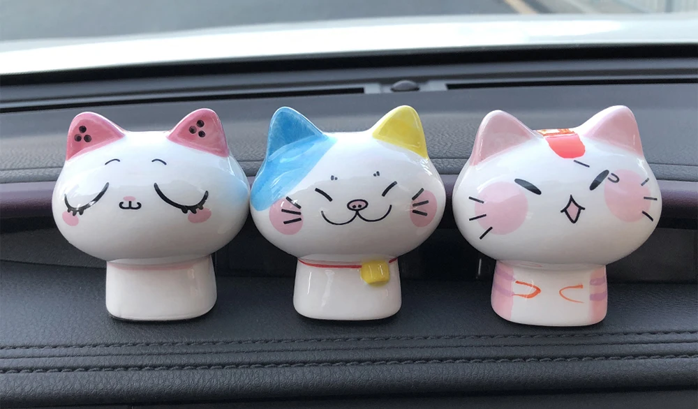 Автомобиль орнамент Lucky Кот игрушка мультфильм керамическая декорация автомобилей Интерьер приборной панели украшения интимные аксессуары Подарки 6X6 см