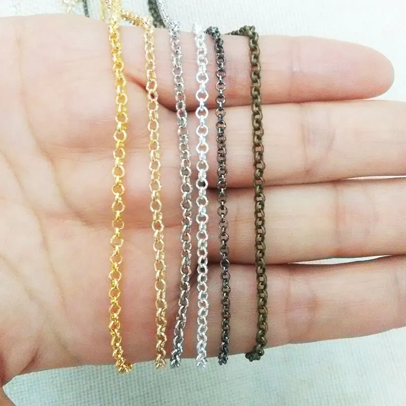 

3meter Link-Opened Iron Rolo Chain 2.5mm Loop Link Bracelet Necklace Cable Vintaged Round Findings kit handmaking Components