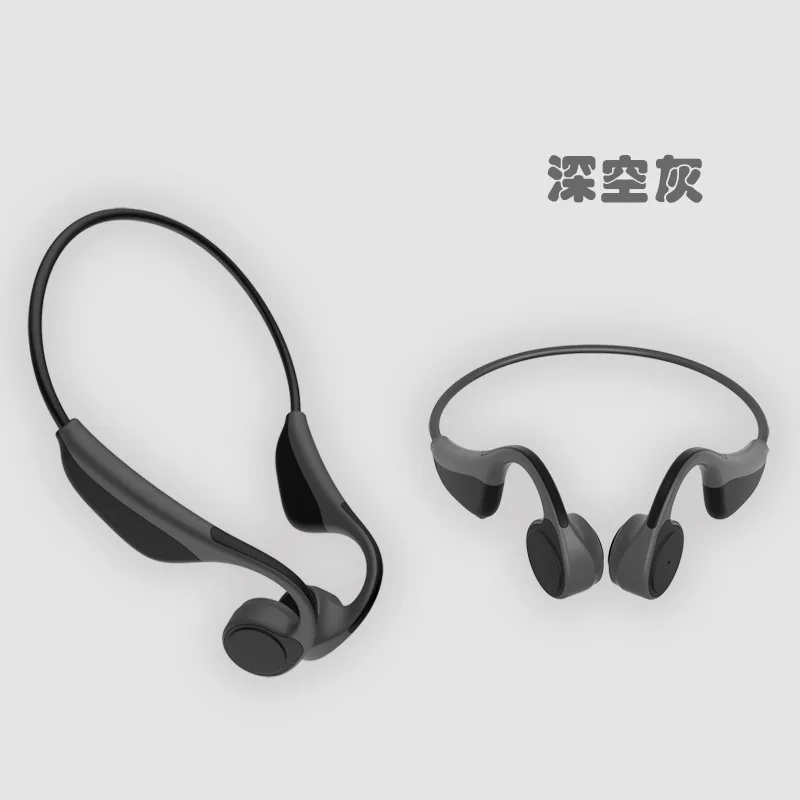 Спортивные басы шейные крючки костной проводимости наушники Xiaomi sony автомобильный iPhone стерео портативный Bluetooth инеары наушники-капельки - Цвет: grey