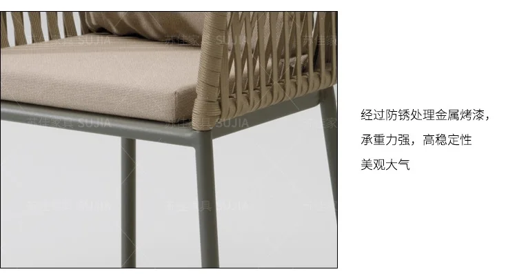 Морской Класс веревки плетеные кресла для гостиной, столовой x6 и стол для alfreco обеденный стол/Подушка сиденья и подушка под спину в комплекте