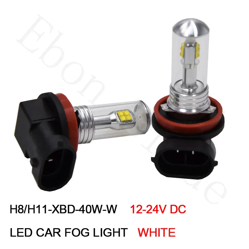 

2 X White LED H8 H11 H16 LED Canbus Error Free LED High Power XBD 40W Auto Car Fog Bulb Daytime Running Light Lamp 12V 24V DC