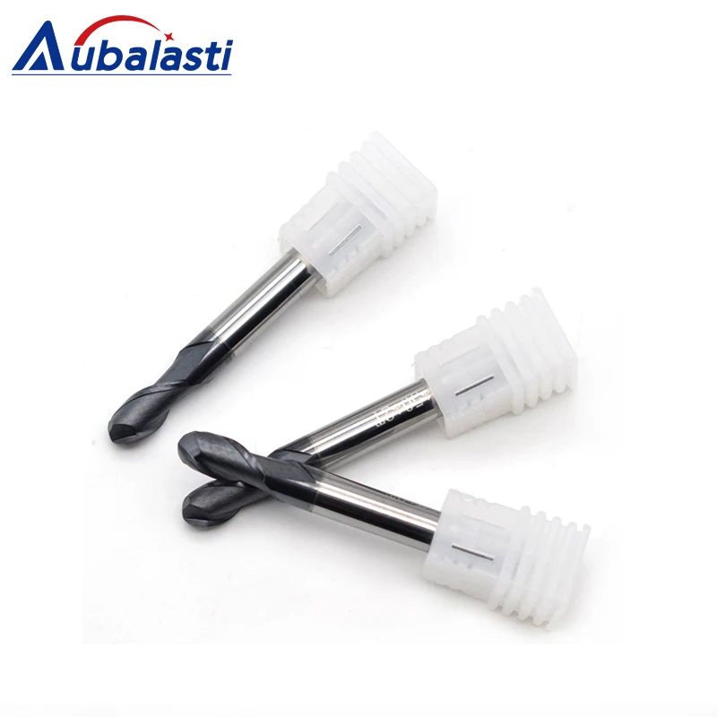 Aubalasti HRC60 2 флейты шаровой концевой фрезы фрезерный станок с ЧПУ инструменты Фрезы
