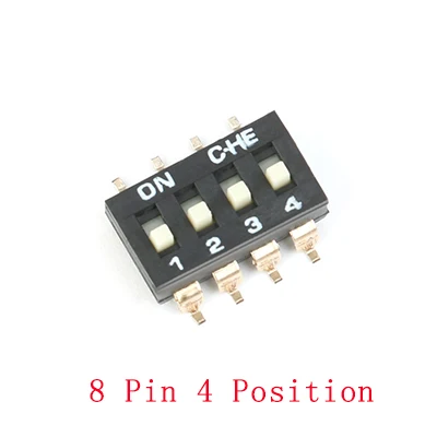 20 шт. прямой набор код переключатель DIP переключатель 2 Ряд 4 Pin 2 Положение/8 pin 4 Положение/12 pin 6 Положение/16 pin 8 положение - Цвет: 8 Pin 4 Position