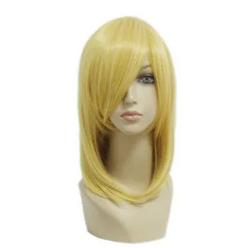 

MCOSER 45cm Straight Synthetic Medium Light Golden Color Cosplay Costume Wig 100% High Temperature Fiber Hair WIG-197A