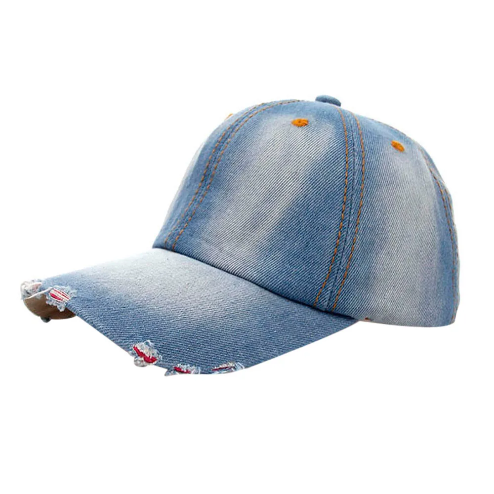 Branded Solid color denim baseball cap Women Men Denim Snapback Hip Hop Flat Hat Summer Cotton Caps trucker cap casquette gorra - Color: B