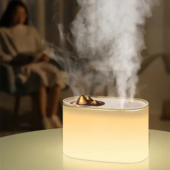 

1000ML White 2 Mist Outlet USB Air humidifier for Home Office Aromatherapy Aroma Diffuser Humidifiers with 7 Colors LED Light