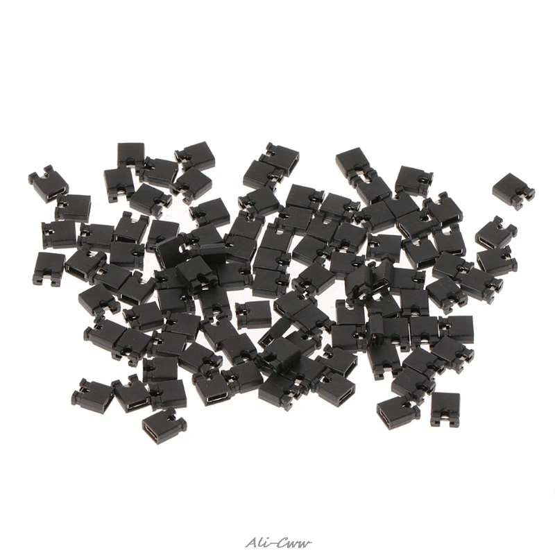 

100pcs Pin Header Jumper blocks Connector 2.54 mm for 3 1/2 Hard Disk Drive CD/DVD Drive Motherboard and/or Expansion Card