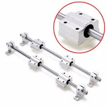 8 millimetri 300 millimetri Lineare del Pozzo della Guida Con SK8 SCS8UU Guida Cuscinetto di Supporto Antiscivolo Motor per il FAI DA TE CNC Router Macinapepe torni Mayitr(China)