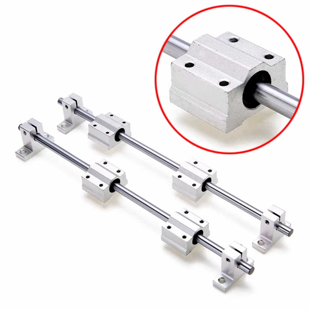 Kaufen 8mm 300mm Linear Schiene Welle Mit SK8 SCS8UU Guide Unterstützung Lager Slip Motor für DIY CNC Router Mühlen drehmaschinen Mayitr