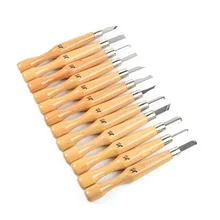 12 шт./компл. ручки из бука набор инструментов для резки Многофункциональный гравировальный нож из углеродистой стали для любителей резьбы