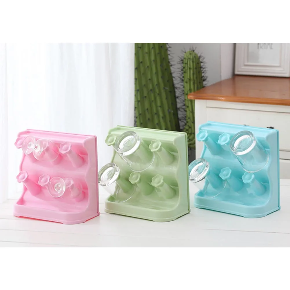 Storage Cup Holder Stand Drain Rack Wall Hanging Desktop Plastic
