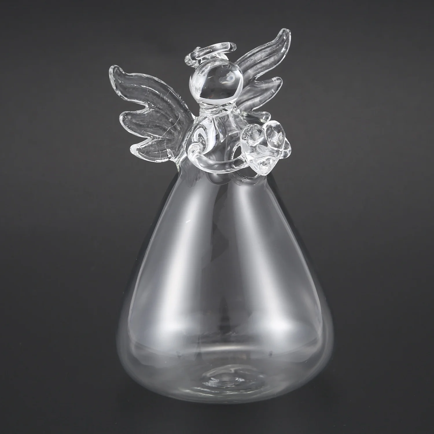 BMBY-набор из 4 милых прозрачных стеклянных ангелов в форме цветочных растений, Висячие вазы, Свадебный декор