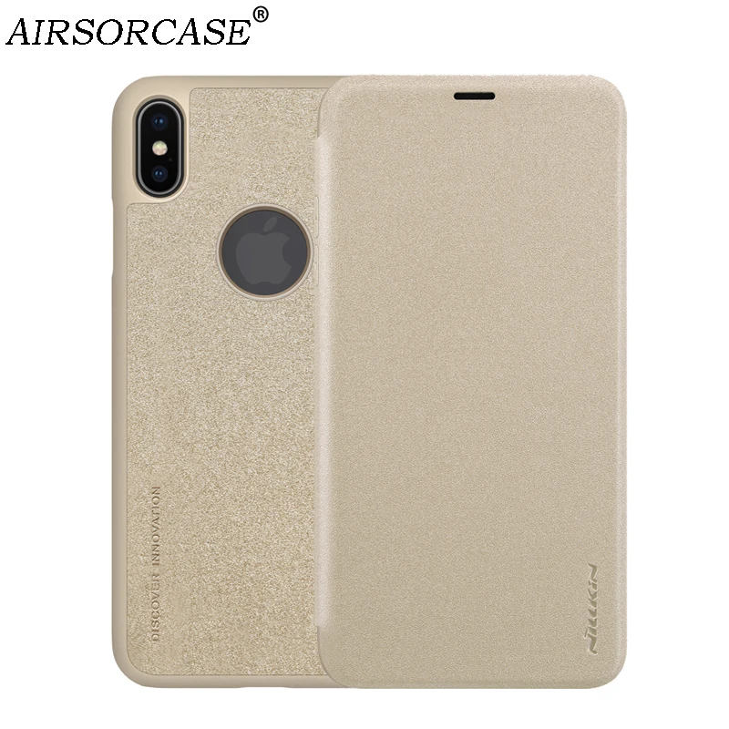 

NILLKIN Cover for iPhone XS Max Case for iPhone XR PU Leather Case Hard PC Frosted Back Cover Flip Phone Cases for iPhone XS