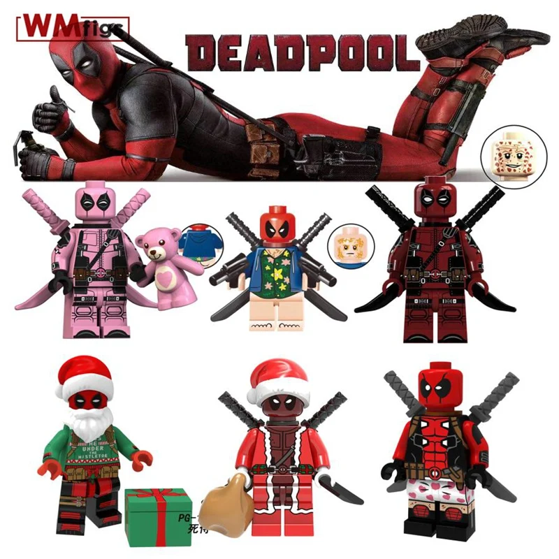 

Single Deadpool 2 Legoingly Domino Cable Peter Marvel Gwen-Pool Superheroes Figures Bricks Building Blocks Children Toy Gifts