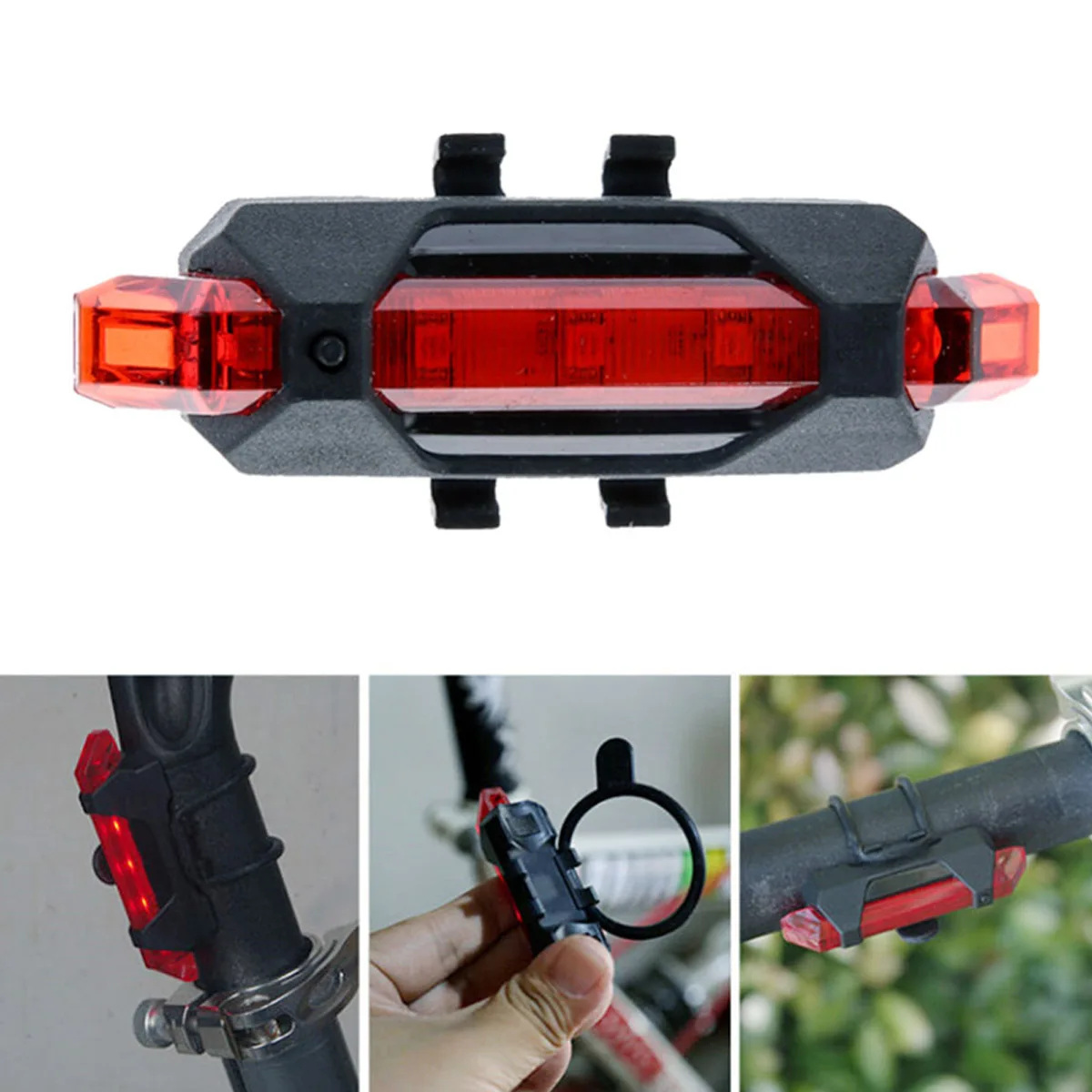

Hot Portable USB Rechargeable Bike Bicycle Tail Rear Safety Warning Light Taillight Lamp Super Bright DO2