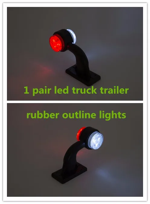 1 пара 2 ''10-30 V светодиодный резиновый стебель световые маркеры Контурные лампы индикаторные огни внешние фонари заднего хода для прицепов грузовых автомобилей - Цвет: 004 RW