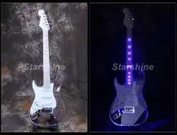 Starshine LeftHand электрогитара DK-LLD87 акриловый корпус гитара с отделкой кристаллами Синий СВЕТОДИОДНЫЙ Свет гитарные лады свет гитара популярный