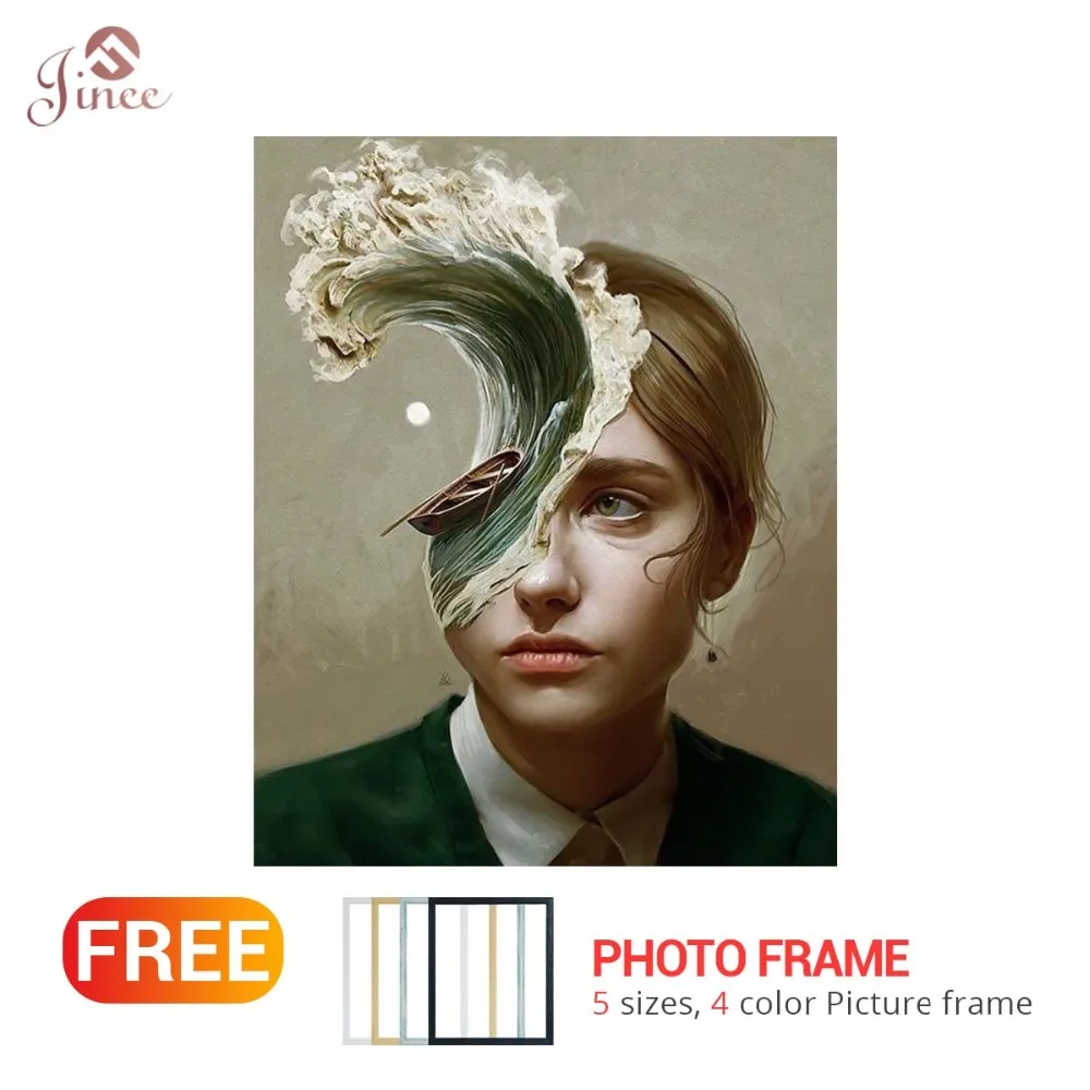 

Diy Landscape 5D Diamond Painting Magic Fantasy Wave Girl Square Round Resin Embroidery Diamond Needlework for Room Decor