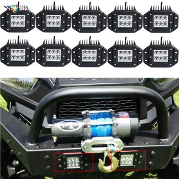 

10pcs 18W FLUSH MOUNT LED WORK LIGHT Rear Fog Lamp 4X4 Offroad Trailer Truck ATV Car Pickup Tractor SUV Bumper Work Light Bar