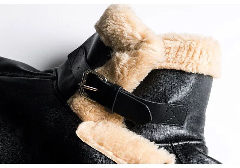 Зимняя куртка из искусственной кожи, пальто, мужские кожаные меховые пальто Авиатор, Мужская мотоциклетная куртка, теплая замшевая дубленка, пальто, мужская одежда
