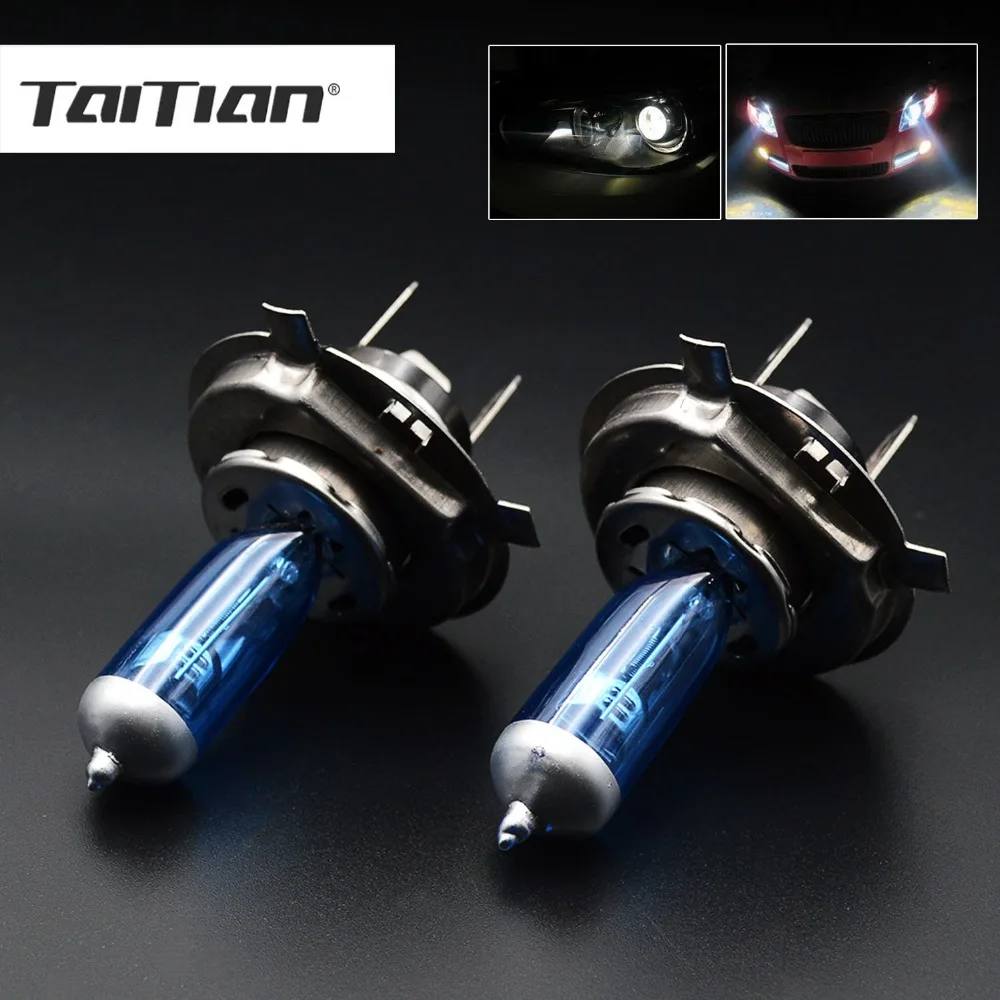 Taitian 2Pcs 55W 6000K 12V auto h4 lamp H1 H3 H4 h7 halogen lamp H11 fog