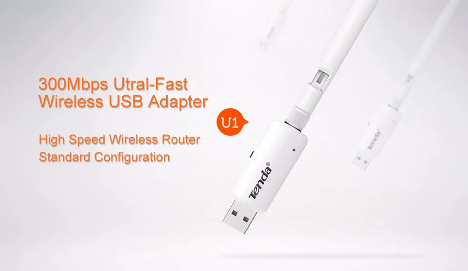 Tenda U1 300 Мбит/с беспроводной USB WiFi адаптер/Utral-Быстрый внешний Беспроводной Wi-Fi приемник/Портативная сетевая карта/Высокая совместимость