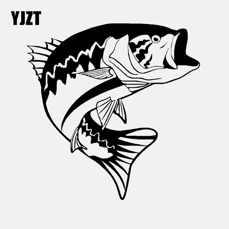 BIG MOUTH BASS  FISH FISHING SWIMMING JUMPING  Vinyl wall art sticker decal 