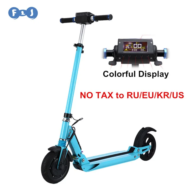 FLJ Electric Scooter с Красочный Дисплей 8 дюймов Колеса Легкий складной E-Scooter Электрический Велосипед Скейтборд для Взрослых или дети