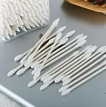 200Pcs Double Head Ended White Clean Cotton Swabs Buds Q-tip Medical Health Make Up Cosmetic Beauty Swabs Ear Clean Jewelry