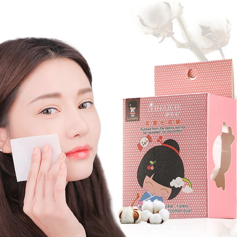 

100Pcs/Box Soft Makeup Cleansing Makeup Puff Cosmetic Remover Pads Facial Cotton Disposable Face Towel Travel Cleansing Wipes