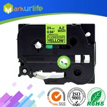 1 шт./лот липкой этикетки Tze-C51 Tz-C51 выделяющийся флуоресцентная лента для принтеров Brother(24 мм* 5 м) Флуоресцентный черный на желтом