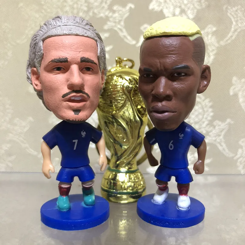 

Soccerwe 6.5 cm PVC Soccer Cartoon Dolls France 1 Set Pogba Griezmann Trophy Figurines for Children Christmas Toy Gift
