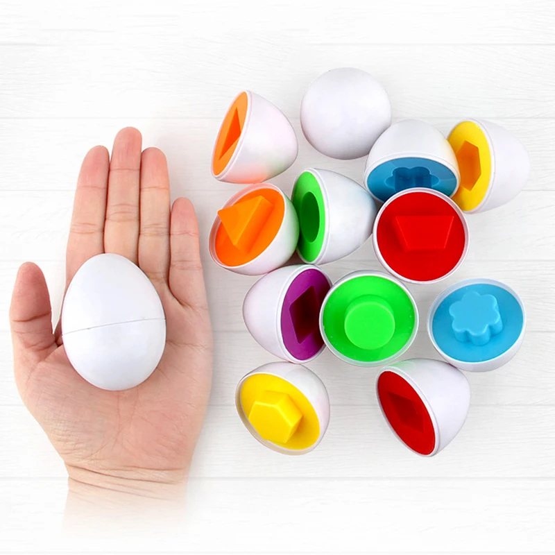 

6 Egg/set Learning Education Toys Mixed Shape Wise Pretend Smart Baby Kid Tool Toys Children Iq Puzzle For Kids 2 3 5 Years