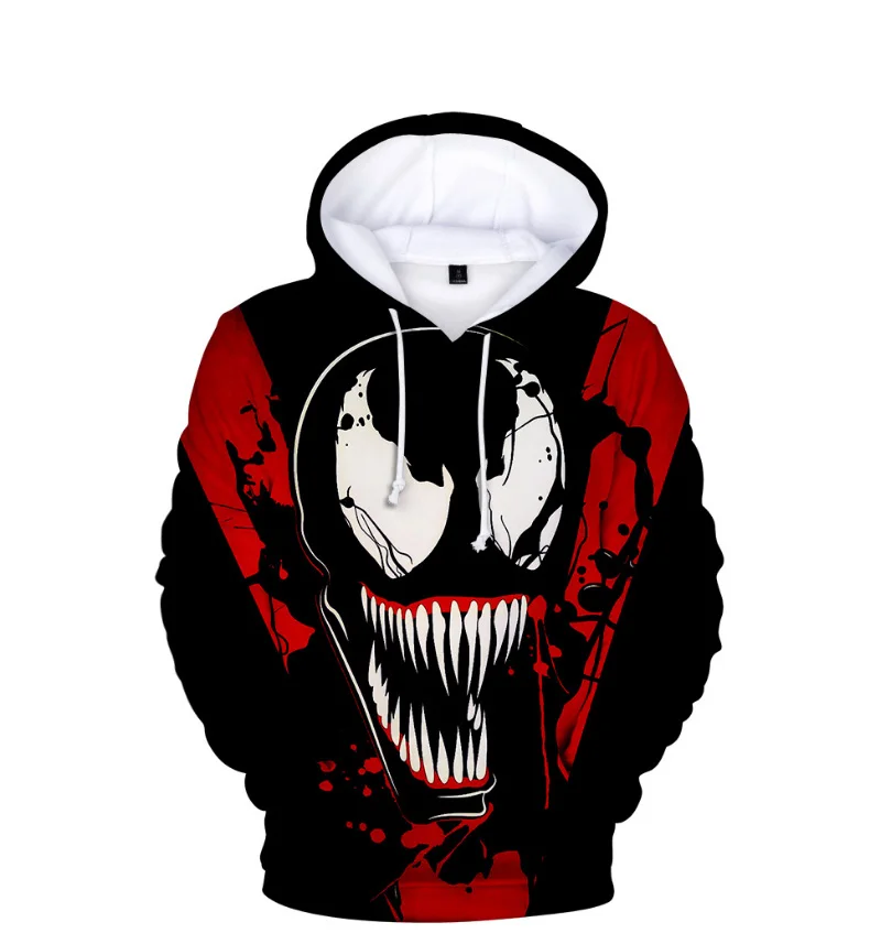Comic Venom Hoodie Sweatshirts Men Superhero Anime Cool Black Autumn Winter Tops Plus Velvet Warm Hoody Couple Hip Hop Pullovers (11)