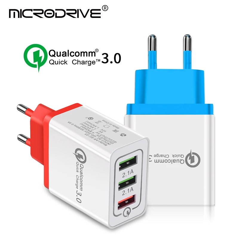 

Quick Charge 3.0 USB Charger 5V 2.4A QC3.0 Fast Charging USB Wall Charger for iPhone Samsung Xiaomi Mobile Phone Charger 3 USB