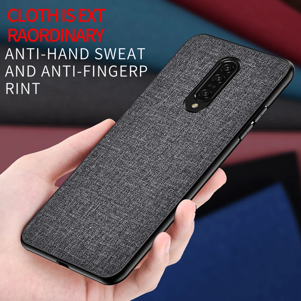 

Eqvvol Ultra Thin Fabric Canvas Case For OnePlus 7 Pro Luxury Cloth Texture Back Cover For Oneplus 6 6T Solid Color Case Coque